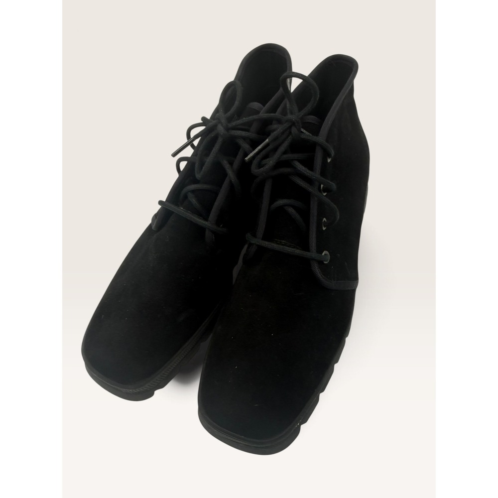 Keds Womens Black Suede Chukka Boots Square Toe Lace Up WH7955M Size 6.5